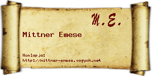 Mittner Emese névjegykártya